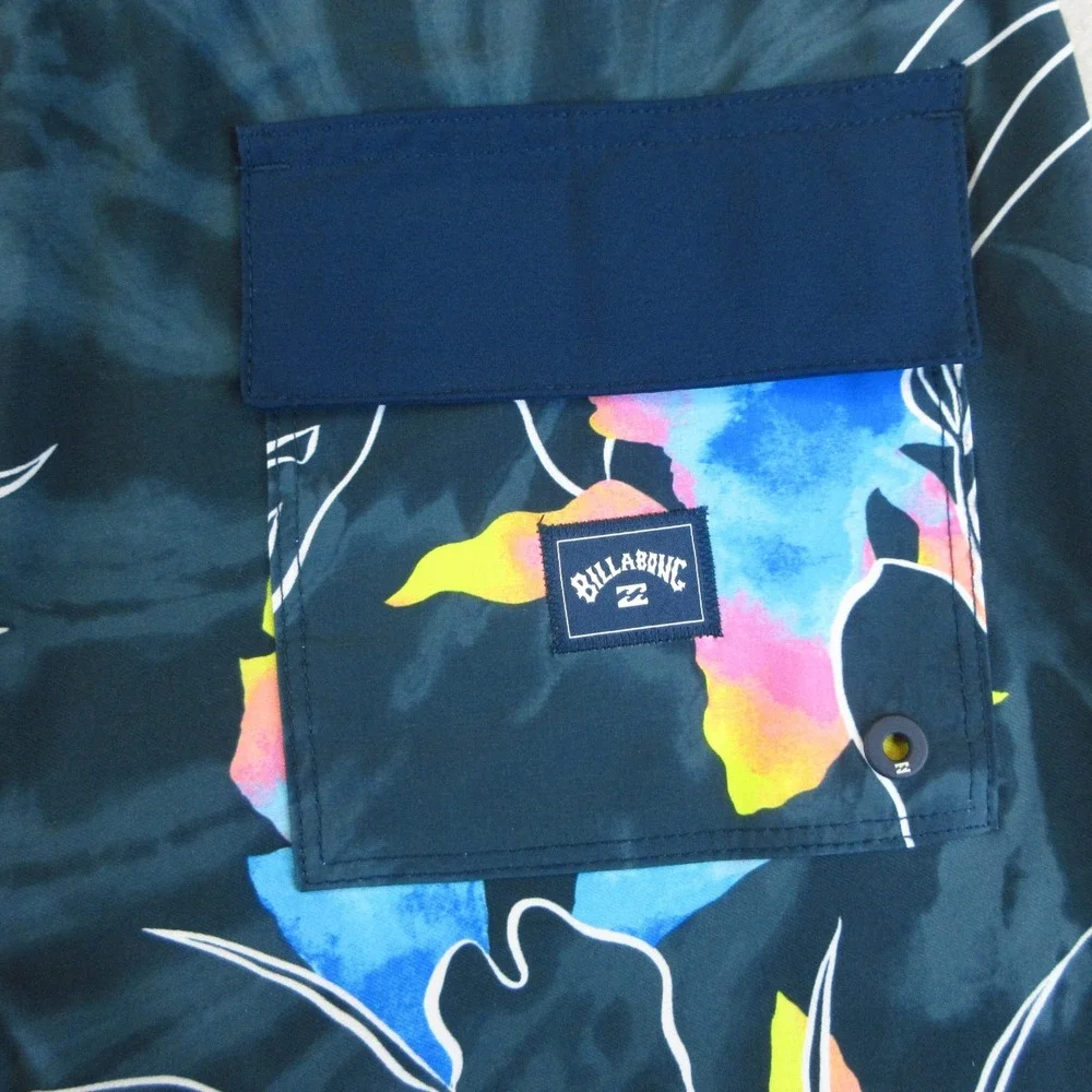 Billabong Board Shorts Mens 28 Navy Blue Floral Recycler Sundays Airlite Surf